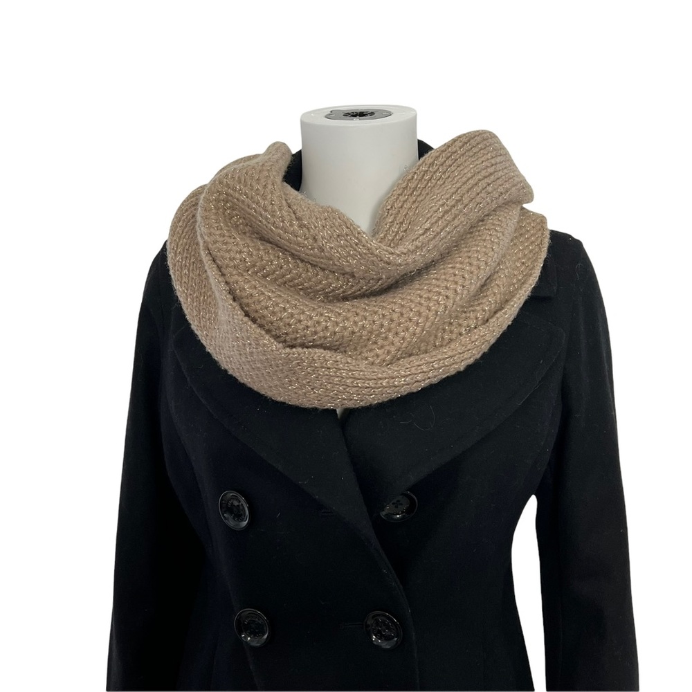 J.Crew Wool/Cashmere Blend Beige & Metallic Thread Snood